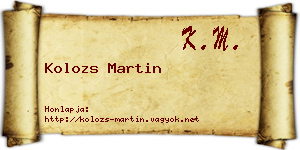 Kolozs Martin névjegykártya