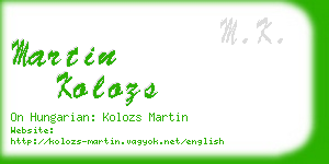 martin kolozs business card